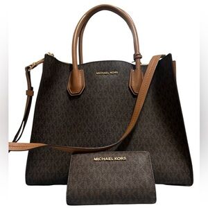 Michael Kors Mercer Brown Tote & Wallet
